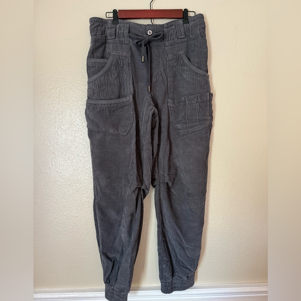 We The Free Charcoal Gray Corduroy Drawstring Joggers